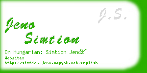 jeno simtion business card